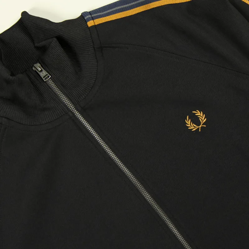Fred Perry Medal Tape Track Jacket - Black-1